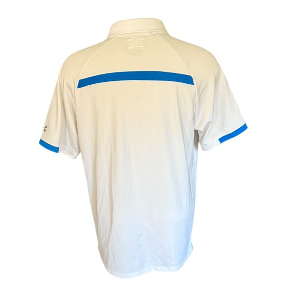 Under Armour Heatgear White Polo Loose Fit Shirt Size Large - Picture 2 of 4